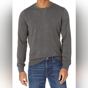Y2K Tommy Hilfiger Preppy Crewneck Grey Cotton Crew Neck LS Heavy Weight Sweater